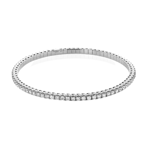 Women's 18K White Gold Diamond Bangle Bracelet