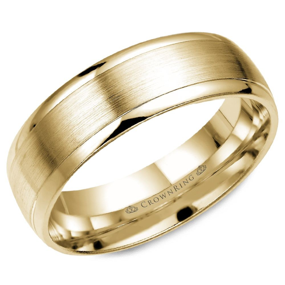 Men's 14K Yellow Gold Sandpaper 7mm Band