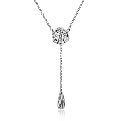 18K White Gold Diamond Cluster Pendant