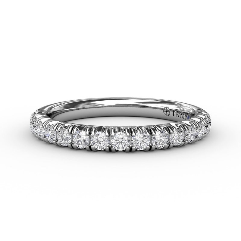 Ladies 14K White Gold Diamond Prong Set Band