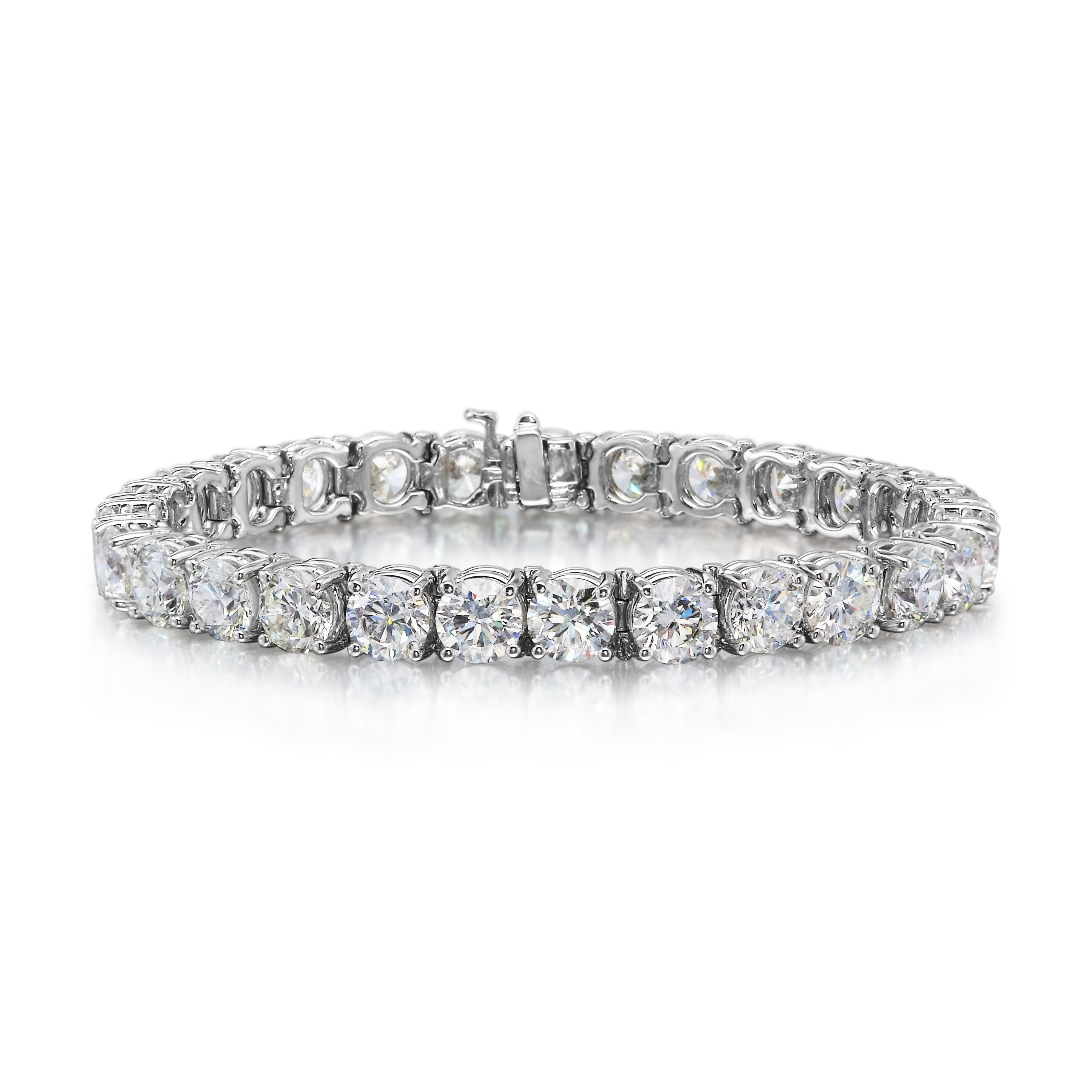 Men's 14K White Gold Diamond Tennis Bracelet
