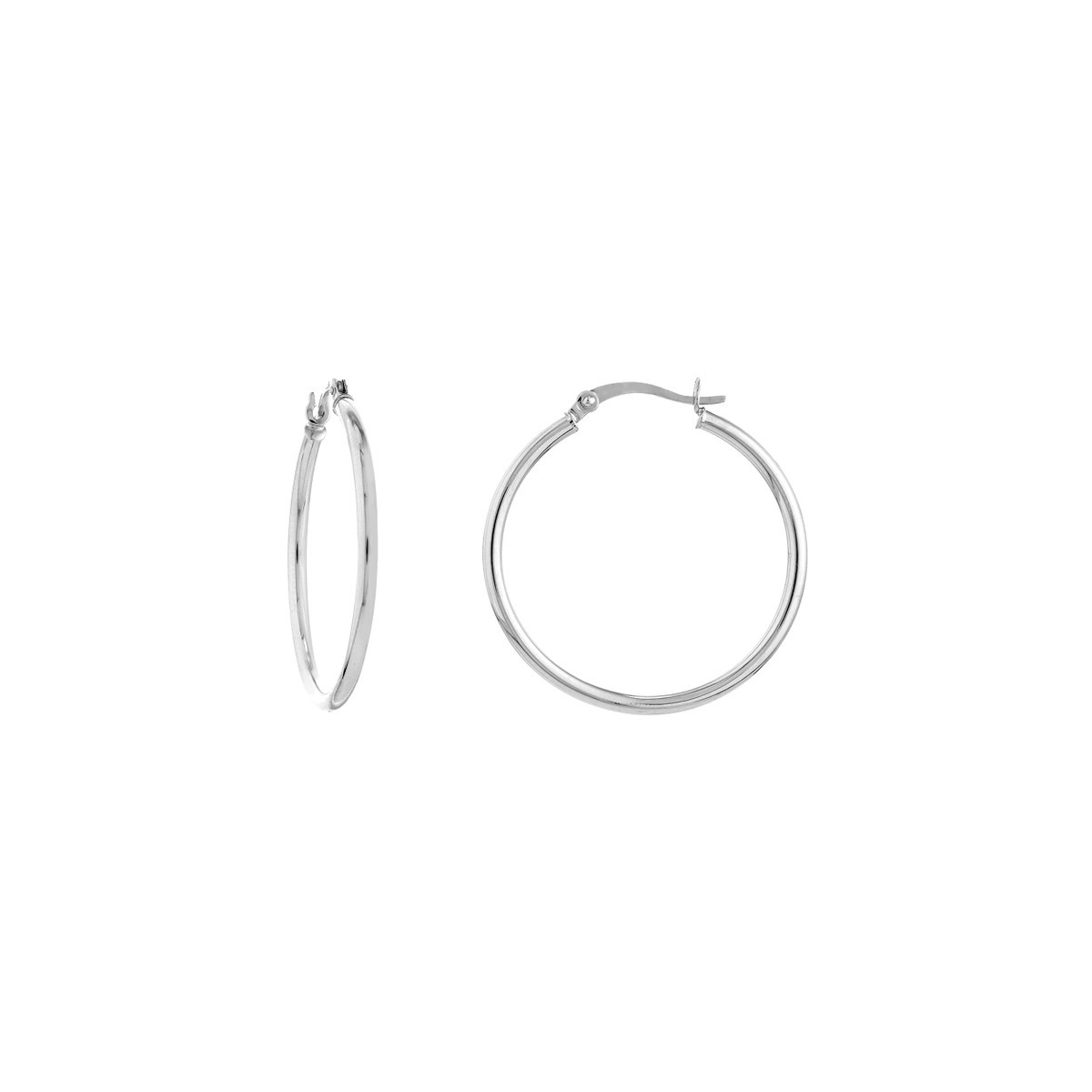 14K White Gold Hoop Earrings