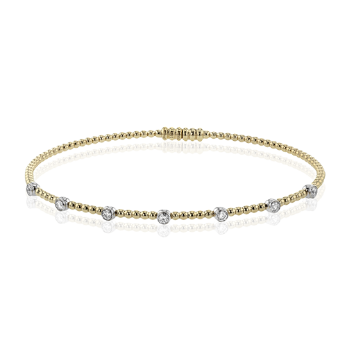 Ladies 18K Two Tone Diamond Bangle Bracelet