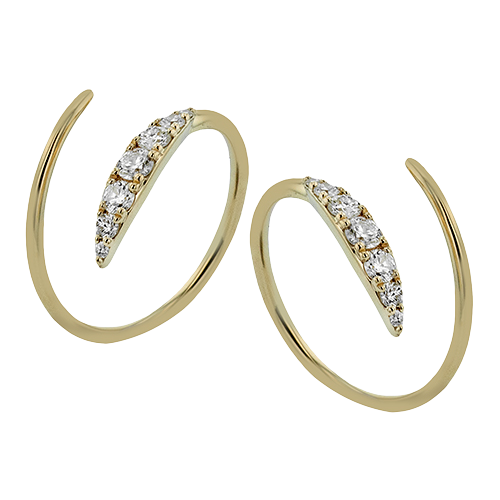 14K Yellow Gold Diamond Hoop Earrings