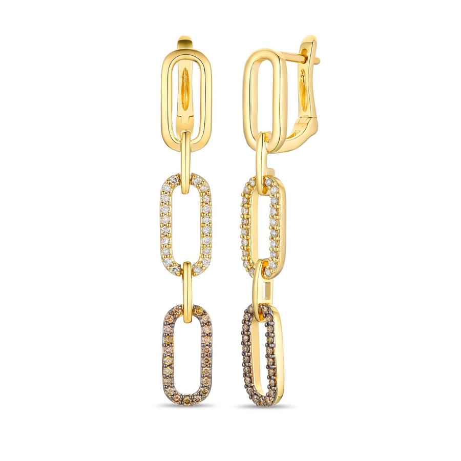 14K Yellow Gold Diamond Drop Earrings