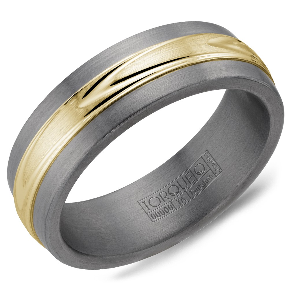 Men's Tantalum Two Tone Sandpaper 7mm Band