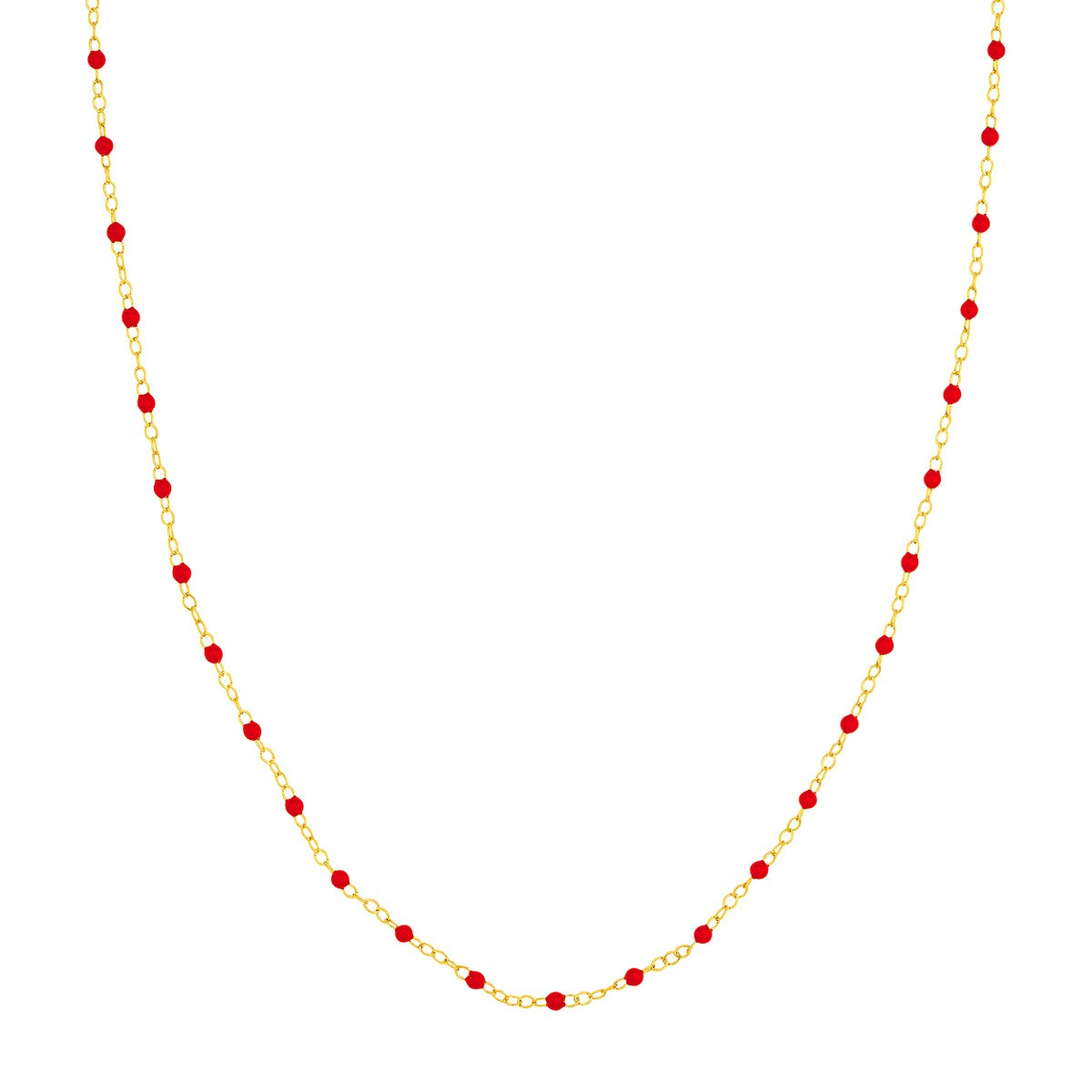 14K Yellow Gold Enamel Bead Necklace
