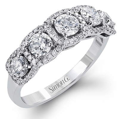 18K White Gold Diamond 5 Stone Ring