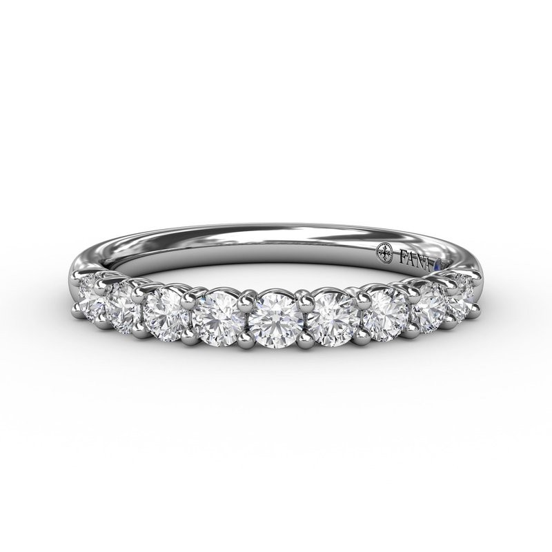 Ladies 14K White Gold Diamond Prong Set Band