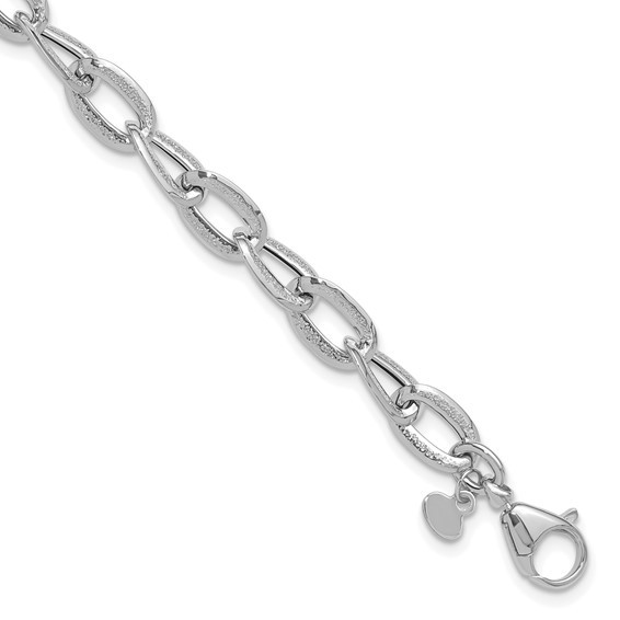 14K White Gold Fancy Link Bracelet
