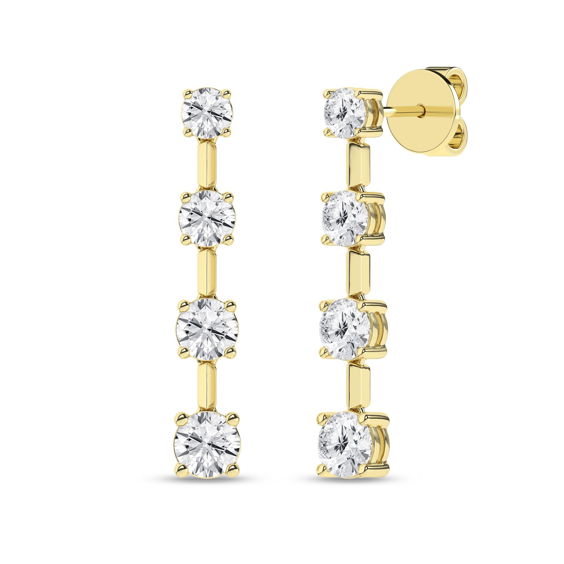 14K Yellow Gold Lab Grown Diamond Drop Earrings