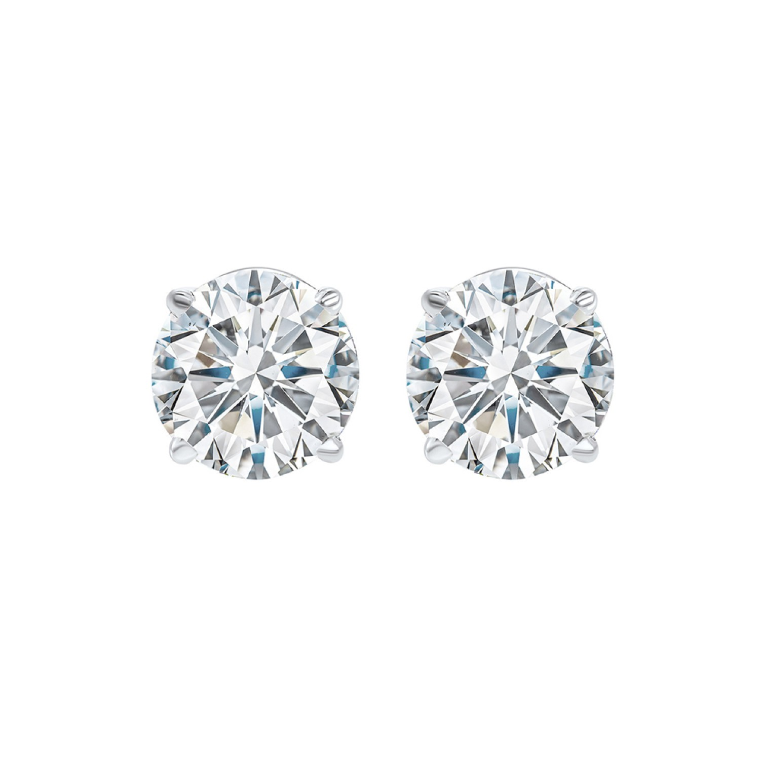 14K White Gold Diamond Stud Earrings