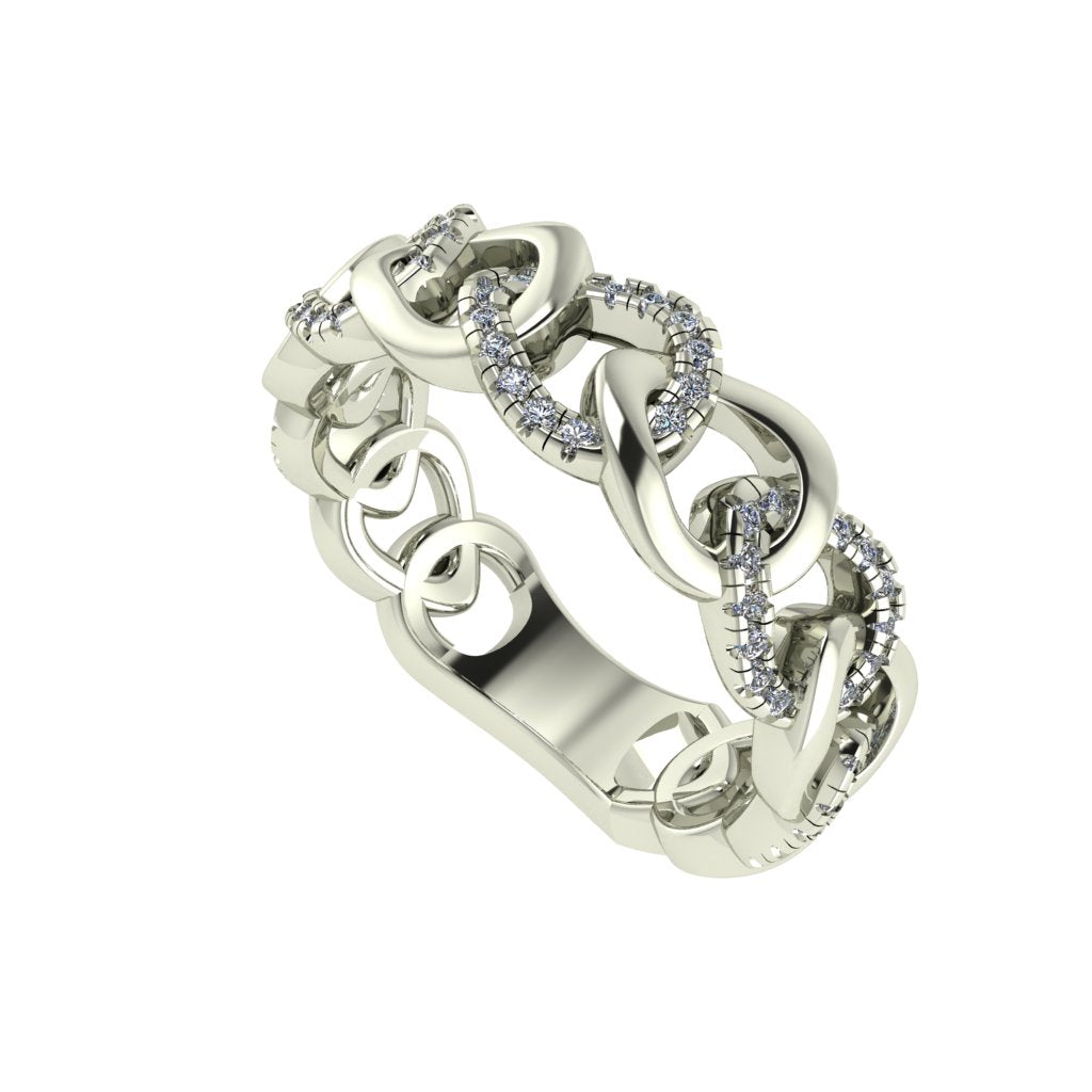 14K White Gold Diamond Contemporary Ring