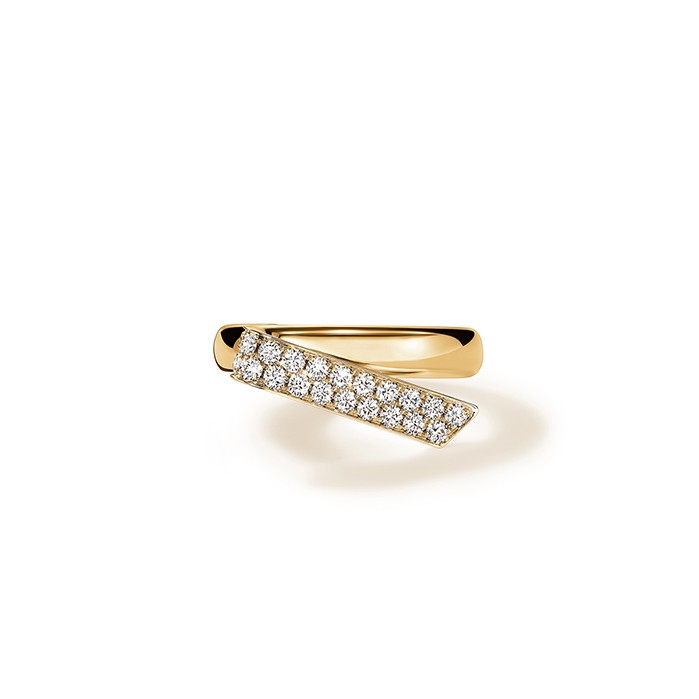 18K Yellow Gold Diamond Contemporary Ring
