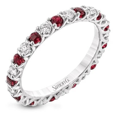 14K White Gold Ruby Stackable Ring