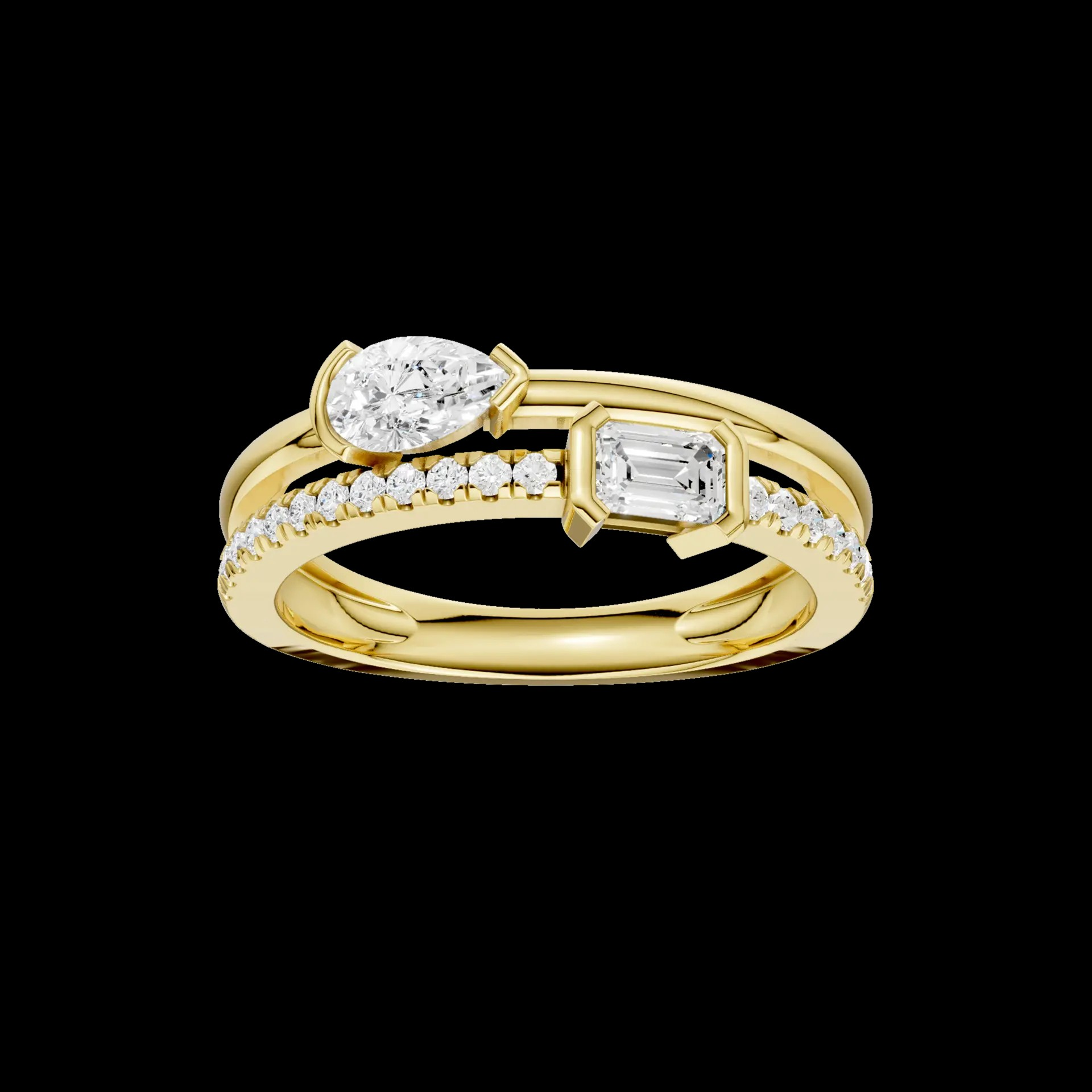14K Yellow Gold Lab Grown Diamond Contemporary Ring