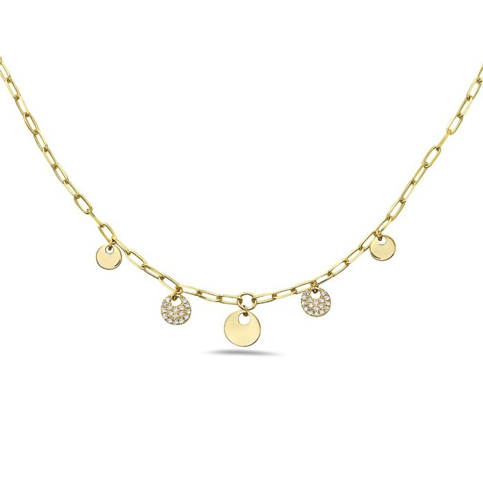 14K Yellow Gold Station Necklace