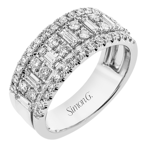 18K White Gold Diamond Wide Band