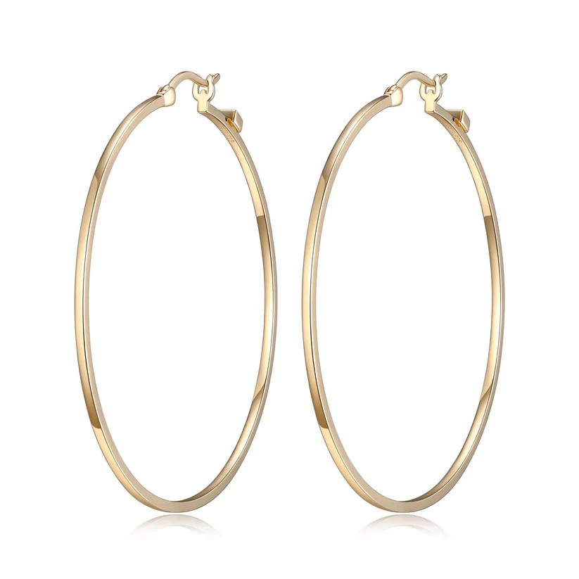 Sterling Silver Yellow Gold Plated Hoop Earrings