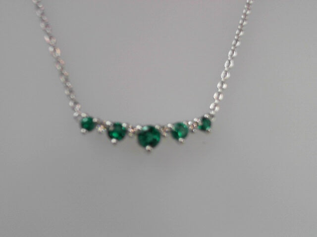 14K White Gold Bar Necklace