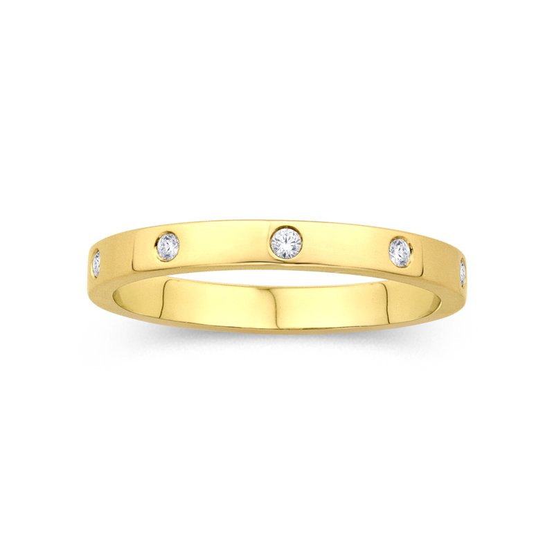 Women's 14K Yellow Gold Diamond Flush Mount Band