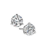 14K White Gold Diamond Stud Earrings