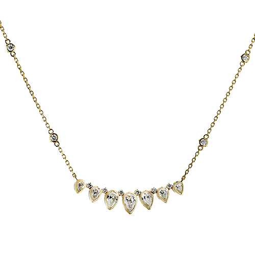 18K Yellow Gold Diamond Bezel Set Pendant