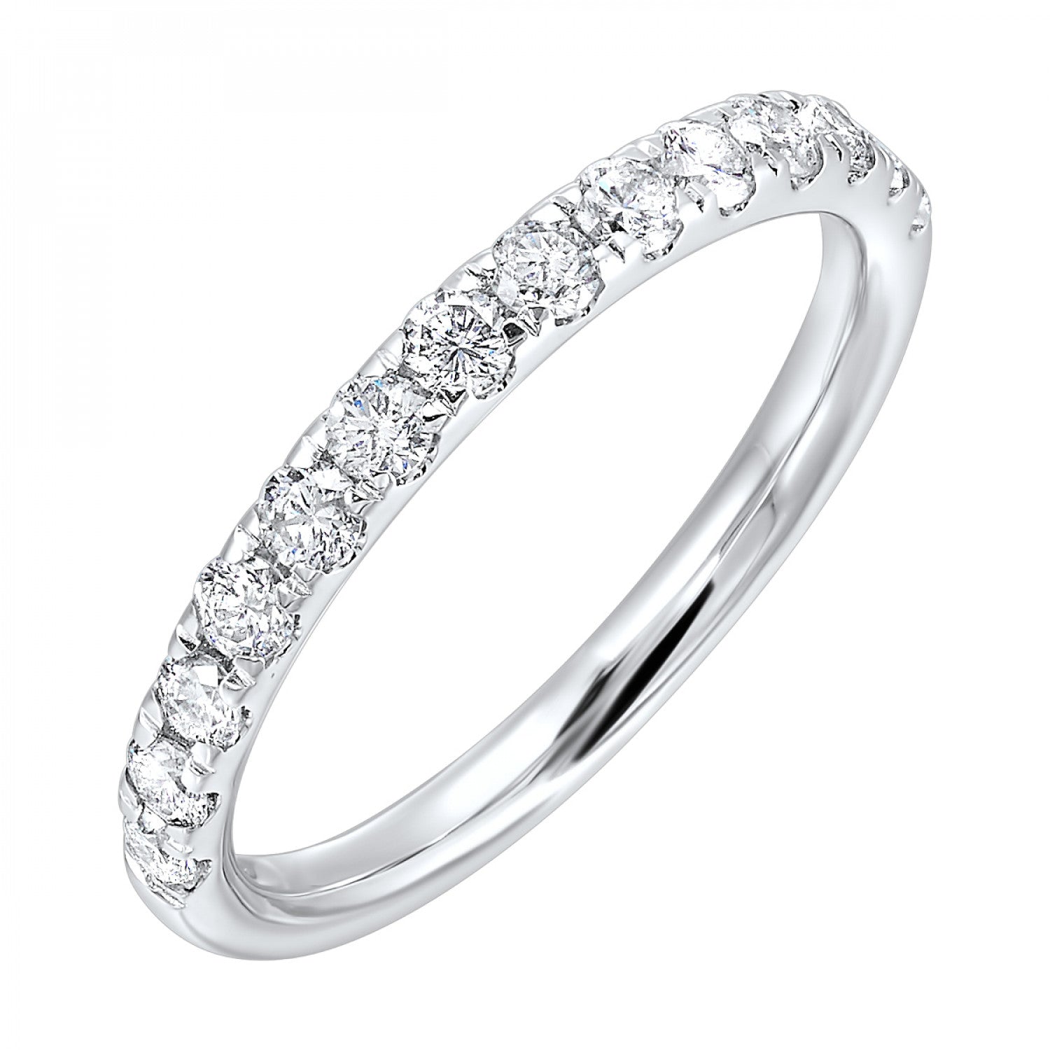 Women's 14K White Gold Diamond Prong Set Band