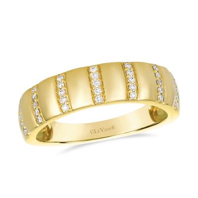 14K Yellow Gold Diamond Contemporary Ring