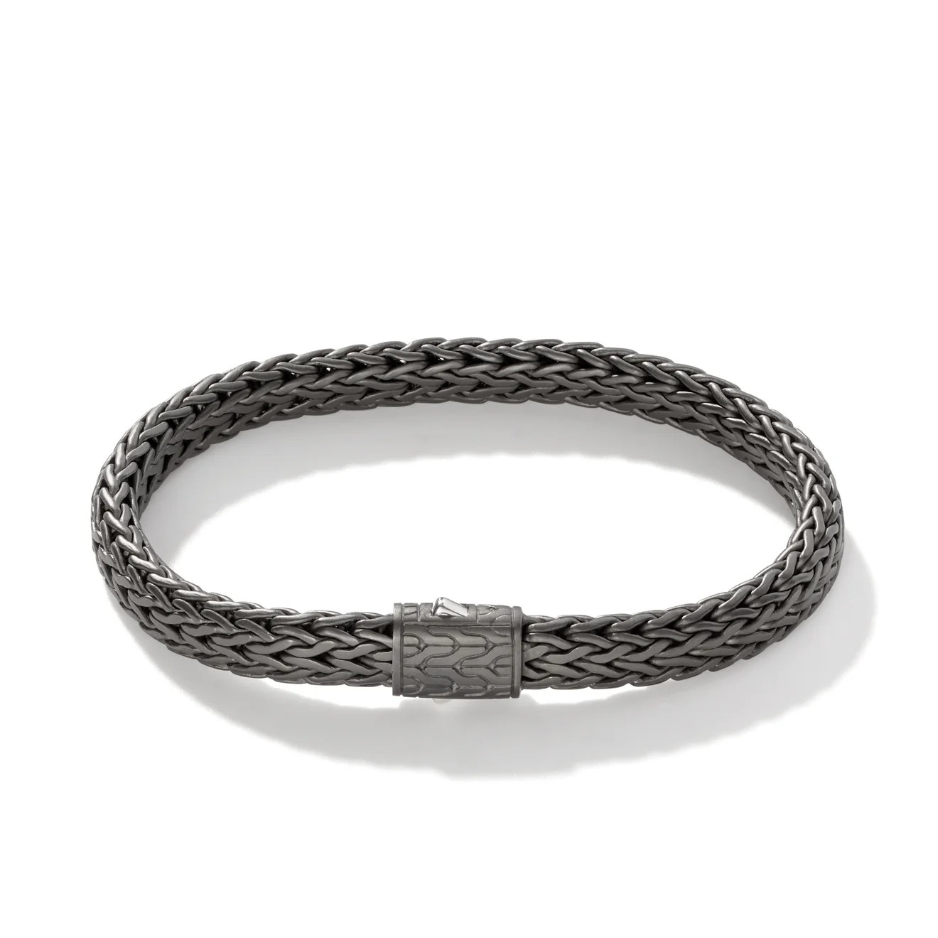 Sterling Silver Matte Black Fancy Link Bracelet
