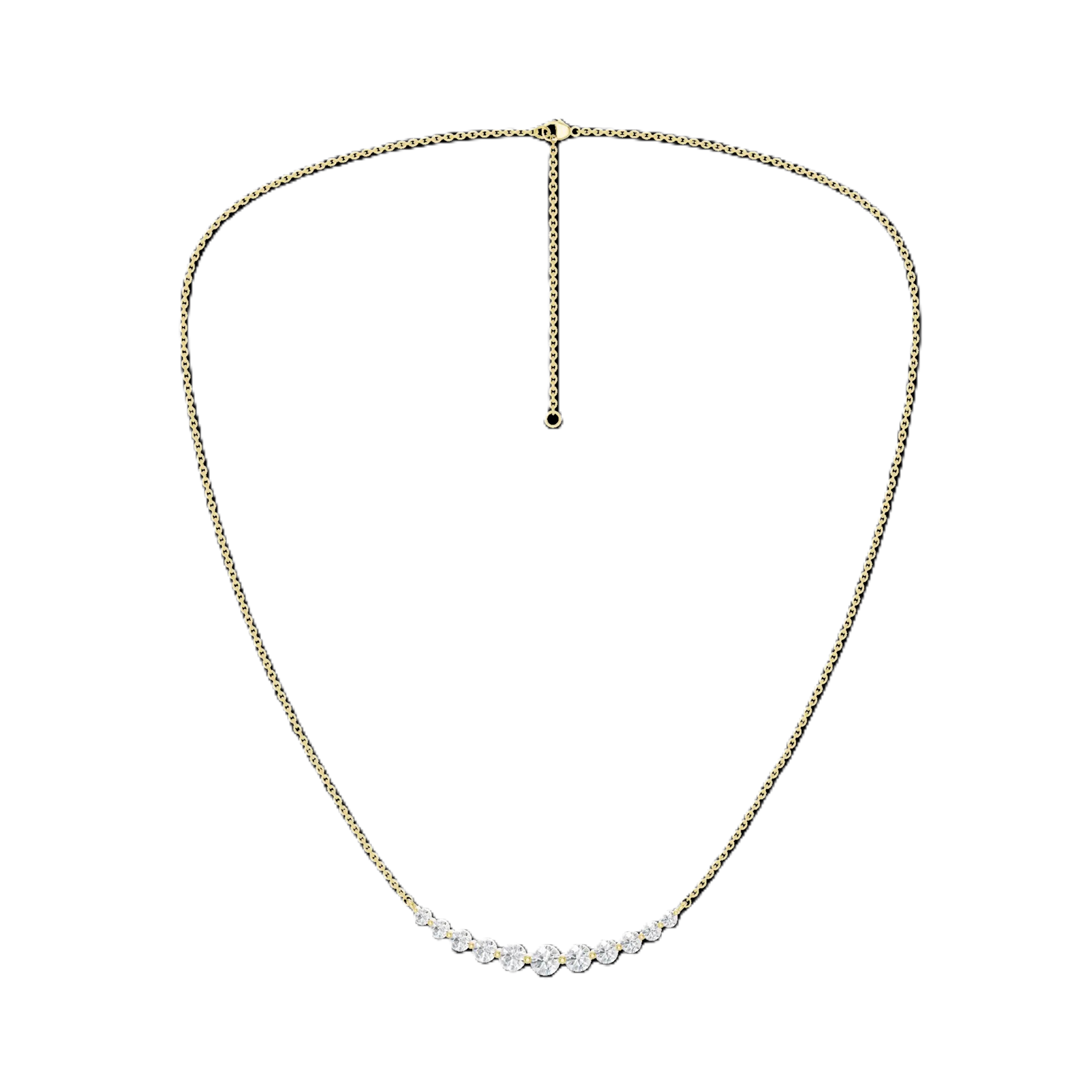 14K Yellow Gold Lab Grown Diamond Bar Necklace