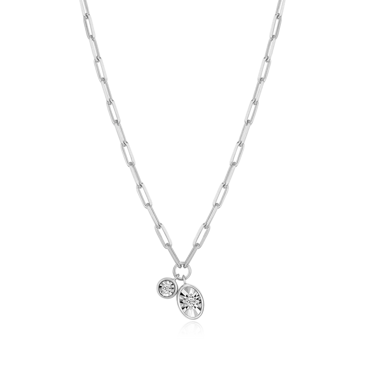 Sterling Silver Yellow Gold Plated Lab Grown Diamond Bezel Set Pendant
