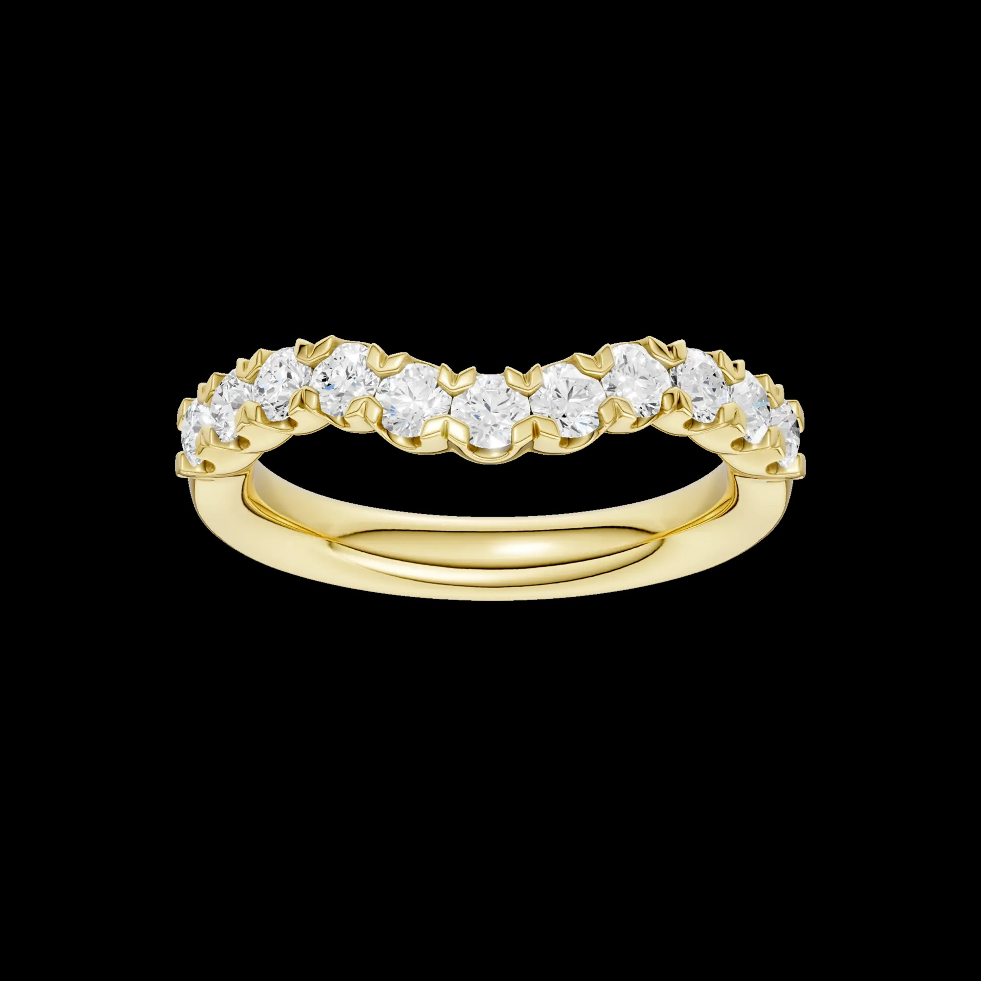 14K Yellow Gold Women's Lab Grown Diamond Wedding Band