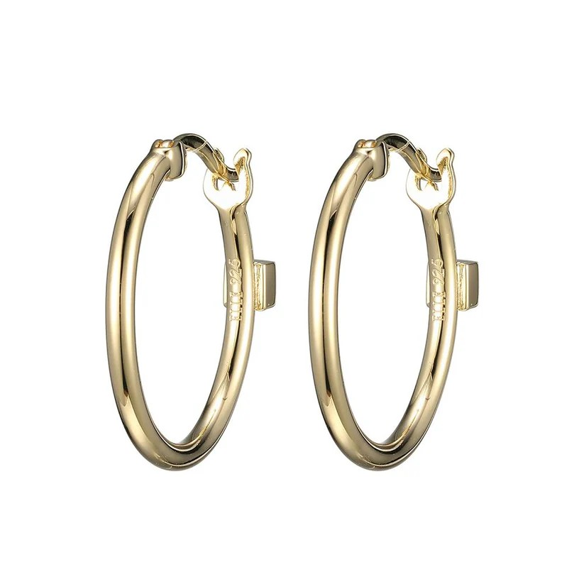 Sterling Silver Gold Plated Hoop Earrings
