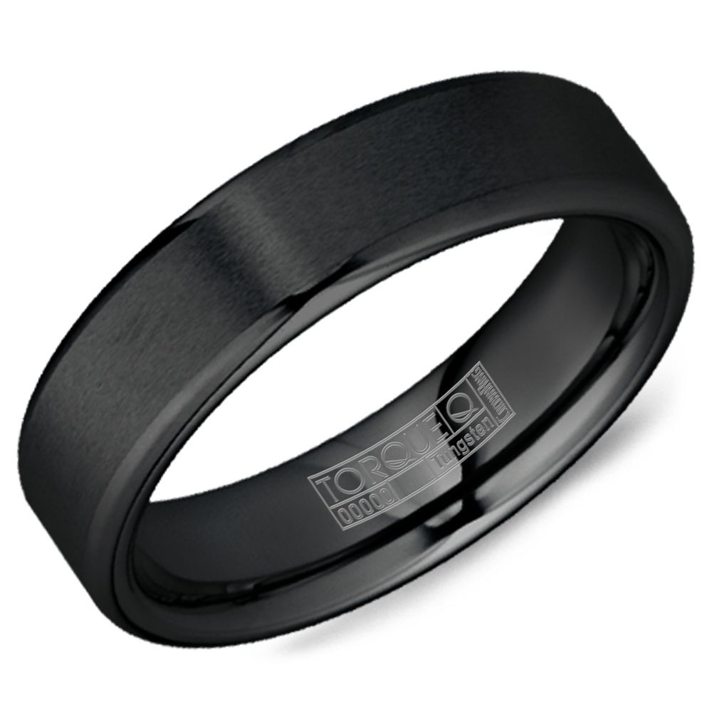 Men's Tungston Black Sandpaper 6mm Band
