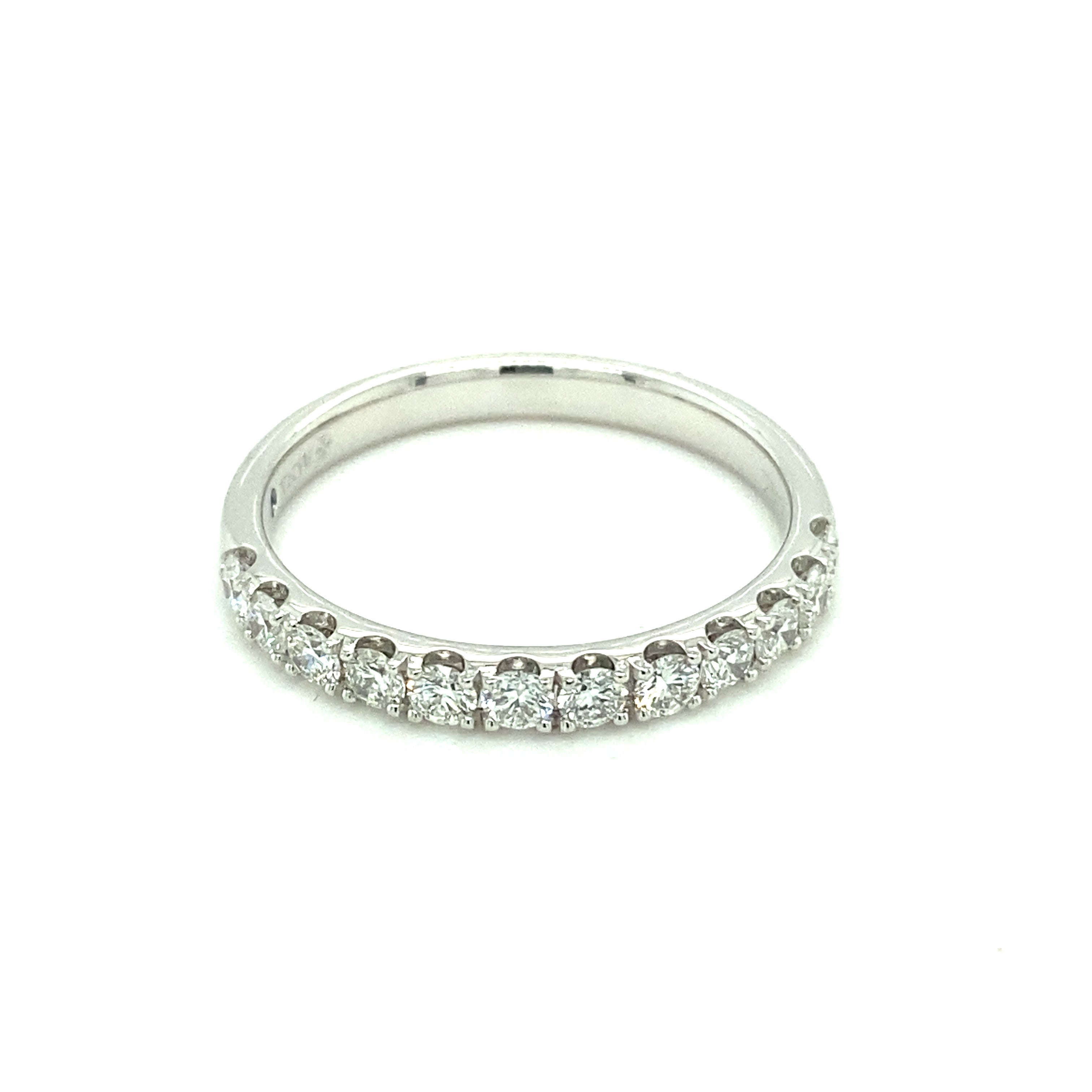 Ladies 14K White Gold Diamond Prong Set Band