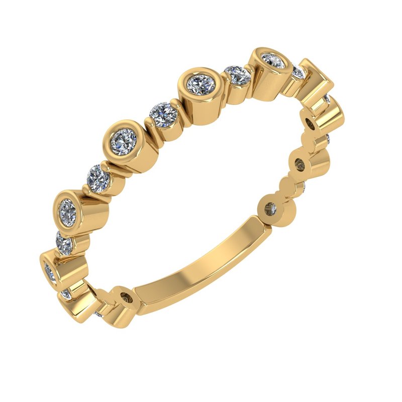 Women's 14K Yellow Gold Diamond Bezel Set Band