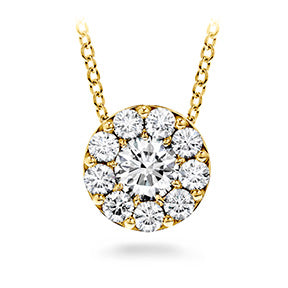 18K Yellow Gold Diamond Cluster Pendant