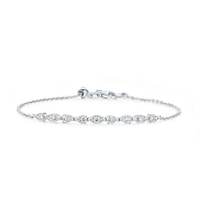 18K White Gold Diamond Cable Link Bracelet