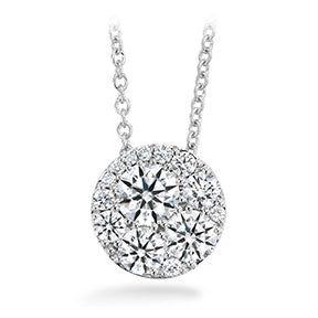18K White Gold Diamond Cluster Pendant