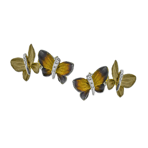 18K Yellow Gold Diamond Stud Earrings
