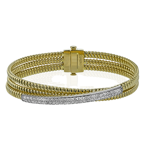 Women's 18K Two Tone Diamond Bangle Bracelet