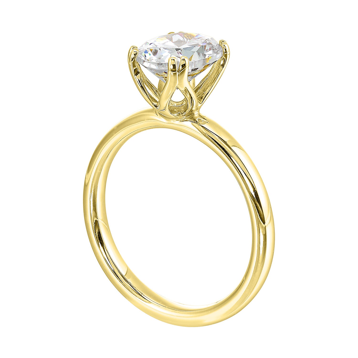 14K Yellow Gold Diamond Solitaire Engagement Ring