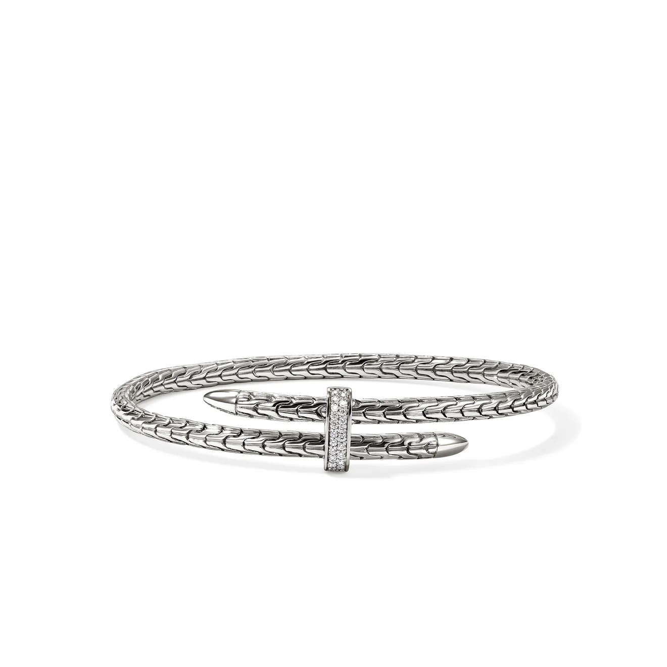 Sterling Silver Diamond Bypass Bracelet