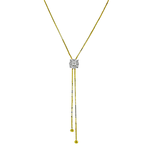 18K Two Tone Diamond Lariat Necklace