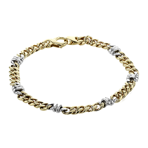 Gents 18K Two Tone Curb Bracelet