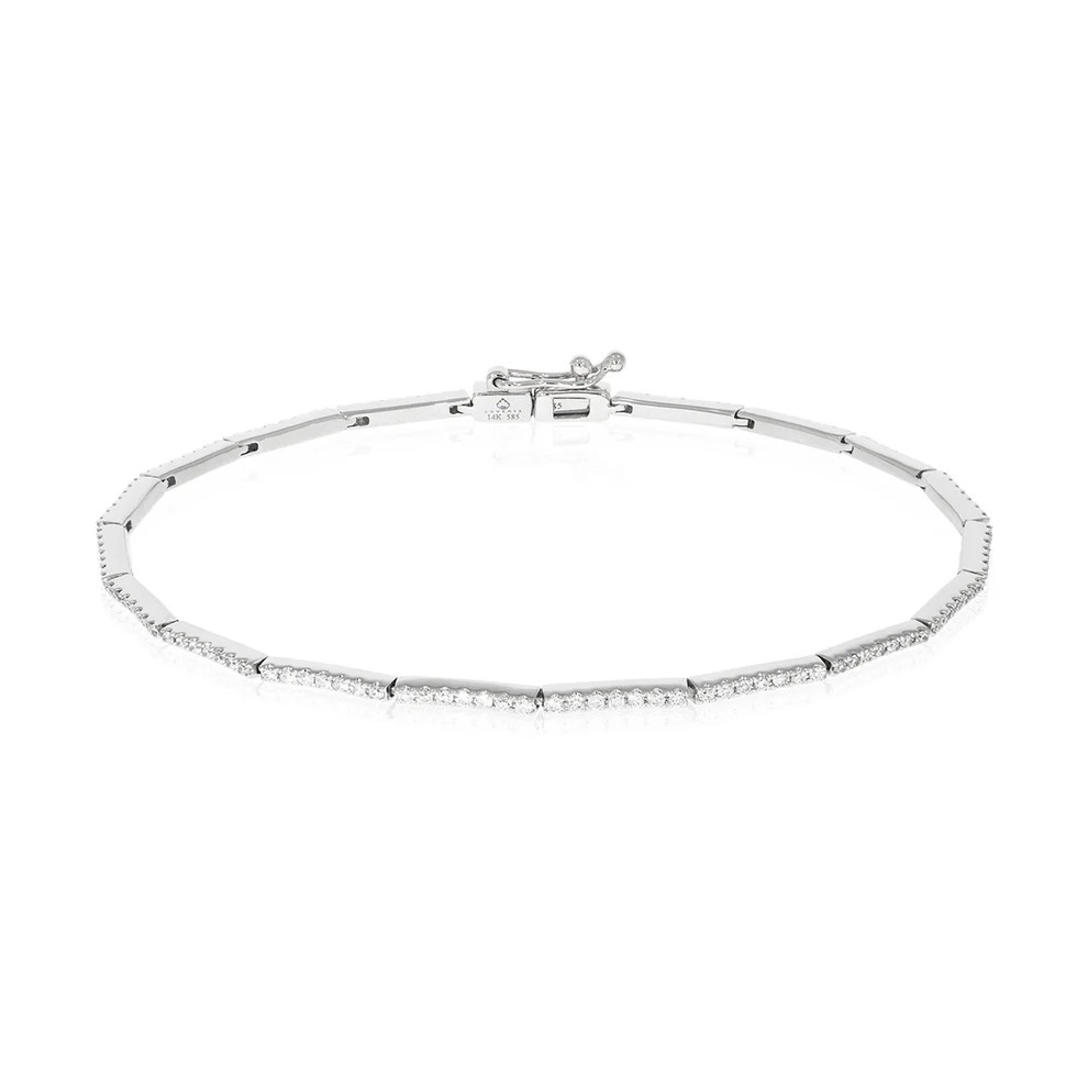 Women's 14K White Gold Diamond Link Bracelet