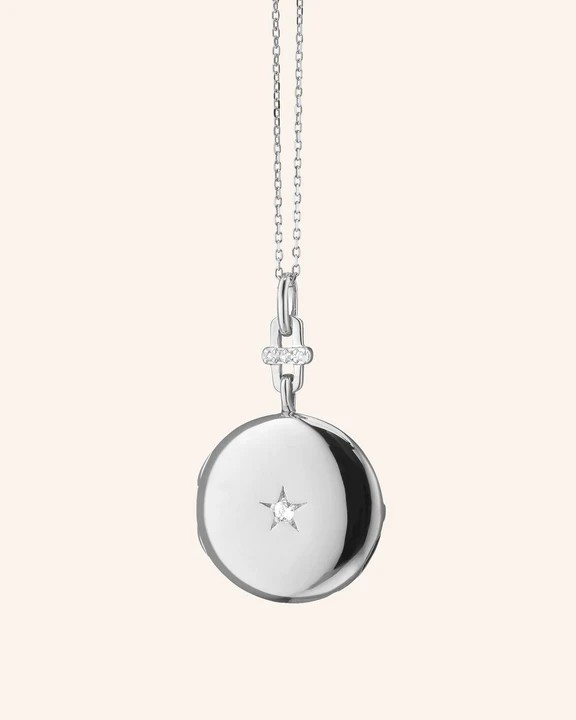Sterling Silver White Sapphire Locket