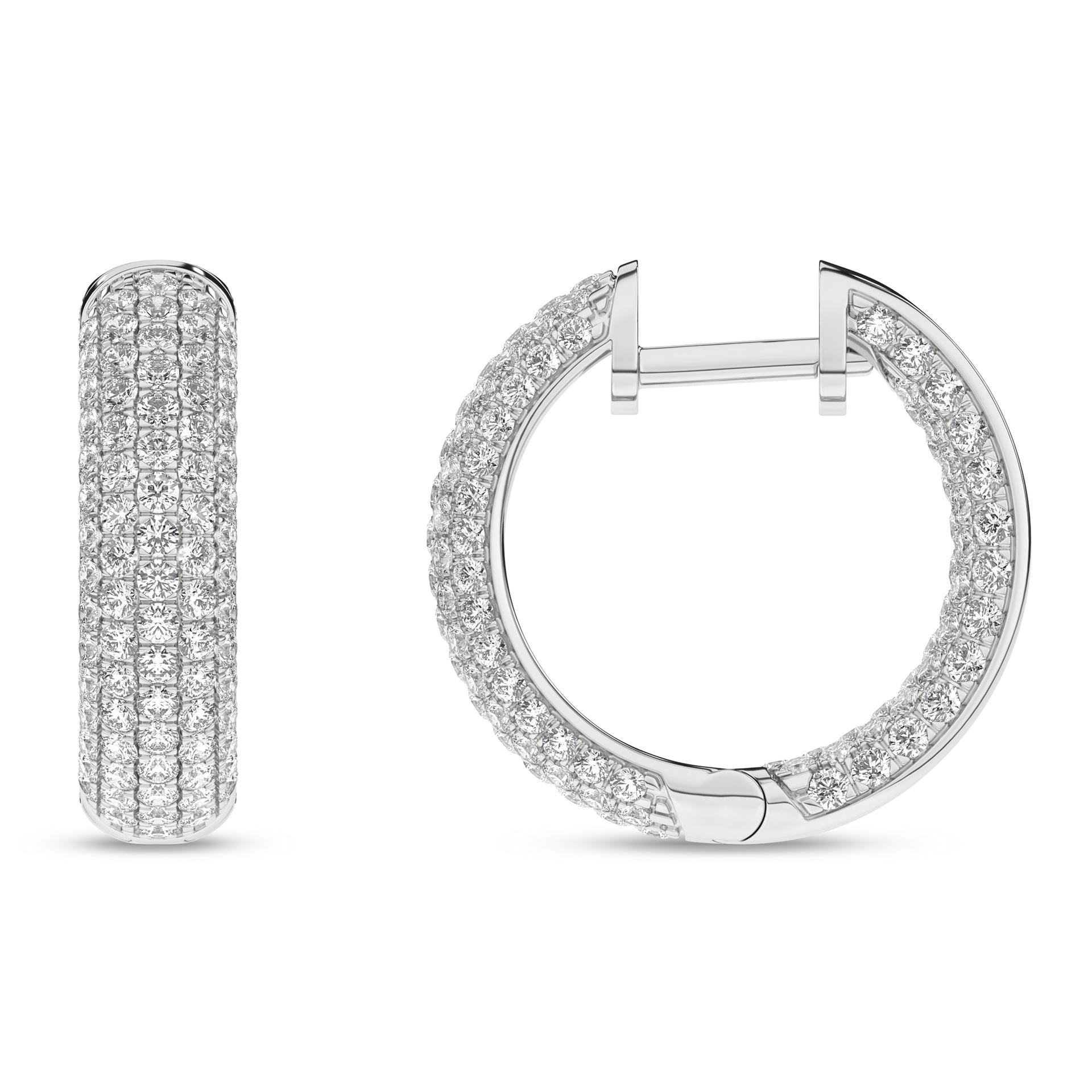 14K White Gold Lab Grown Diamond Hoop Earrings