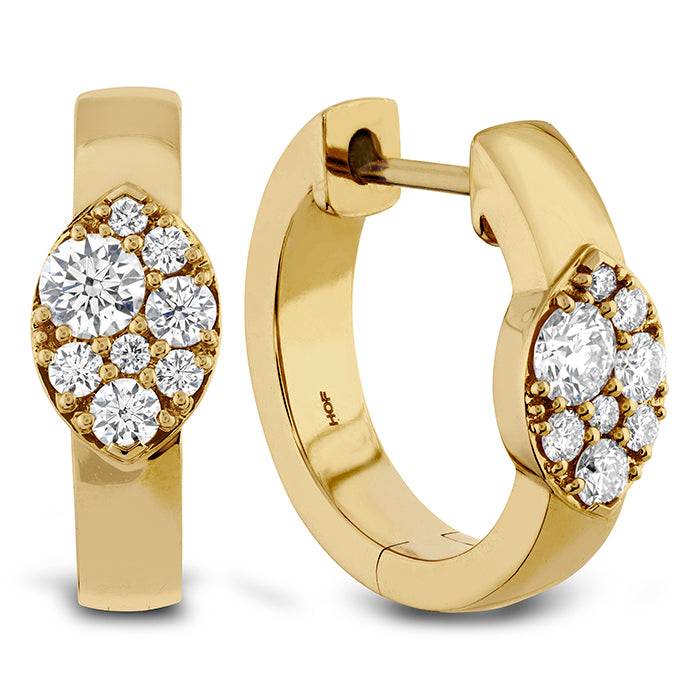 18K Yellow Gold Diamond Hoop Earrings